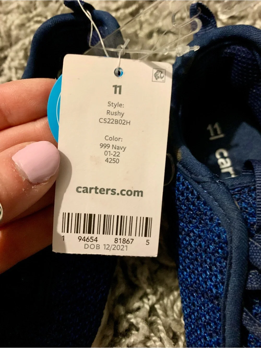 Carter's Deep Blue Knit Slip-On Sneakers for Kids
